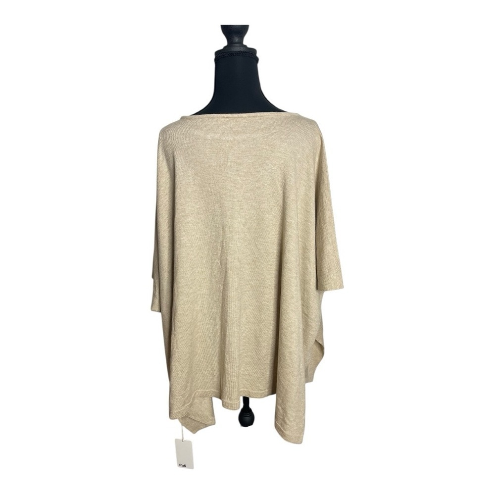 Puli Cream Classic Modern Minimalist Layering Poncho OS - Picture 5 of 6